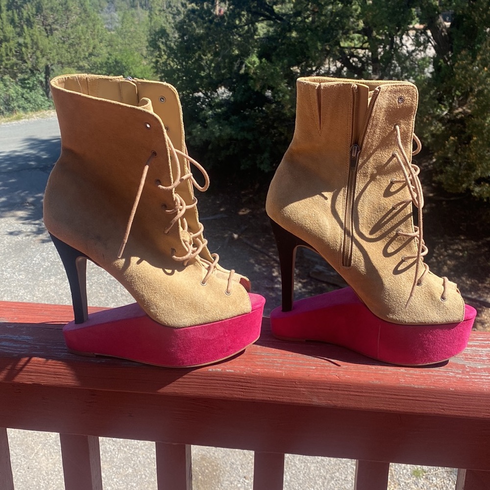 Unique Block Pattern Shoe Booties - image 3